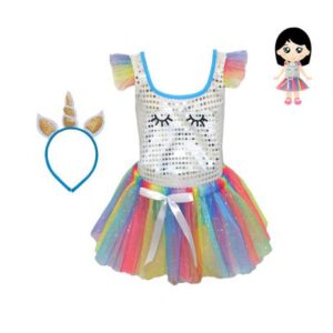 Fantasia de unicórnio para bebê com saia de tutu